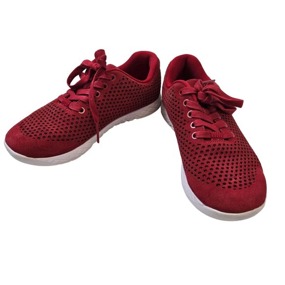 Nobull Red Suede Racing Trainer Athletic Sneakers Size Women's 7.5/Men's 6 - Picture 1 of 8